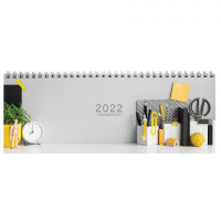 Планинг датированный 2022 (285х112 мм), STAFF, гребень, картонная обложка, 56 л., "Офис", 113356