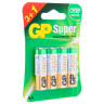Батарейки GP Super, AA (LR6, 15А), алкалиновые, пальчиковые, КОМПЛЕКТ 4 шт., ПРОМО 3+1, 15A3/1-2CR4 по низкой цене оптом 