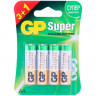 Батарейки GP Super, AA (LR6, 15А), алкалиновые, пальчиковые, КОМПЛЕКТ 4 шт., ПРОМО 3+1, 15A3/1-2CR4 по низкой цене оптом 