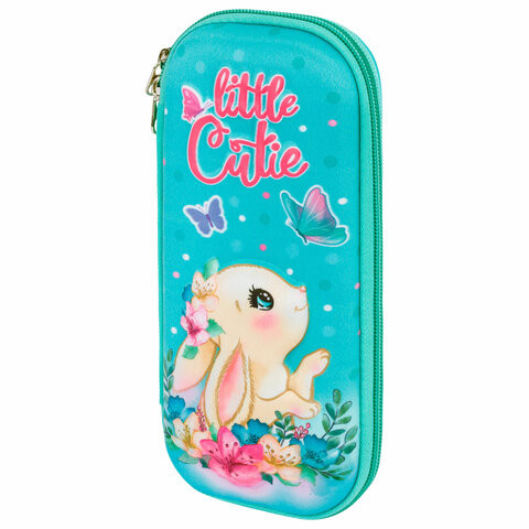 Пенал ЮНЛАНДИЯ, 1 отделение, карман, полиэстер/EVA, 22х10х5 см, Pretty bunny, 273189 по низкой цене оптом 