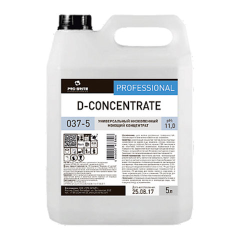Средство моющее универсальное 5 л, PRO-BRITE D-CONCENTRATE, щелочное, низкопенное, концентрат, 037-5 по низкой цене оптом 