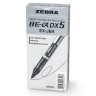 Ручка-роллер ZEBRA "Zeb-Roller DX5", ЧЕРНАЯ, корпус серебристый, узел 0,5 мм, линия письма 0,3 мм, EX-JB2-BK по низкой цене оптом 