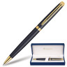 Ручка подарочная шариковая WATERMAN "Hemisphere Matt Black GT", черный матовый лак, позолоченные детали, синяя, S0920770 по низкой цене оптом Краснодар, Москва, Уфа, Казань, Барнаул, Владивосток, Хабаровск, Сахалин, Красноярск, Екатеренбург, 