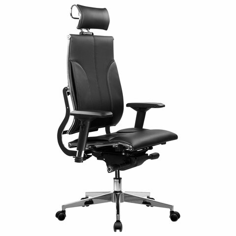 Кресло МЕТТА "YOGA" Y 2DM B2-10D, 2D-спинка, 3D-подголовник, 4D-подлокотники, экокожа, черное по низкой цене оптом 