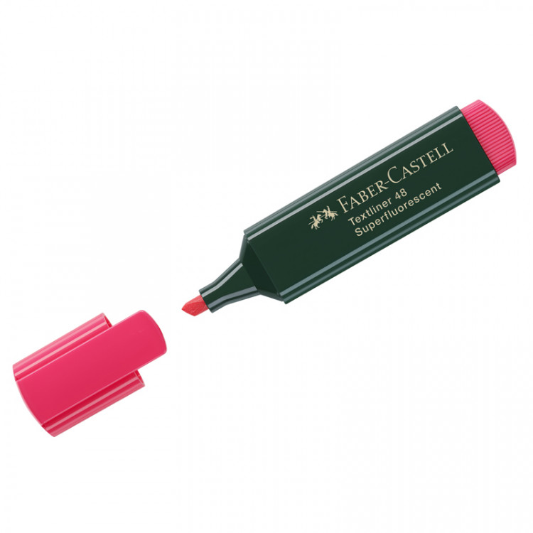 Текстовыделитель Faber-Castell "48" красный, 1-5мм по низкой цене оптом Краснодар, Москва, Уфа, Казань, Барнаул, Владивосток, Хабаровск, Сахалин, Красноярск, Екатеренбург, 