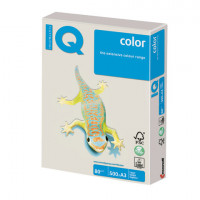 Бумага цветная IQ color БОЛЬШОЙ ФОРМАТ (297х420 мм), А3, 80 г/м2, 500 л., тренд, серая, GR21