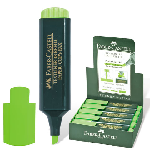 Текстовыделитель FABER-CASTELL "48", ЗЕЛЕНЫЙ, линия 1-5 мм, 154863 по низкой цене оптом 
