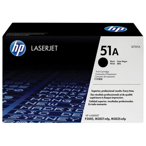Картридж лазерный HP (Q7551A) LaserJet M3035/3027/P3005 и другие, №51А, оригинальный, ресурс 6500 страниц по низкой цене оптом 