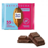 Шоколад RITTER SPORT молочный 55% какао, мягкий вкус из Ганы, 100 г, Германия, RU9310R