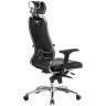 Кресло офисное МЕТТА "SAMURAI" KL-3.04, с подголовником, кожа, черное