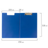 Папка-планшет STAFF, А4 (318х228 мм), с прижимом и крышкой, картон/ПВХ, СИНЯЯ, 229558