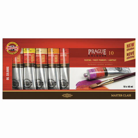 Краски масляные художественные KOH-I-NOOR "Prague", 10 цветов по 40 мл, 01617S1001KS по низкой цене оптом 