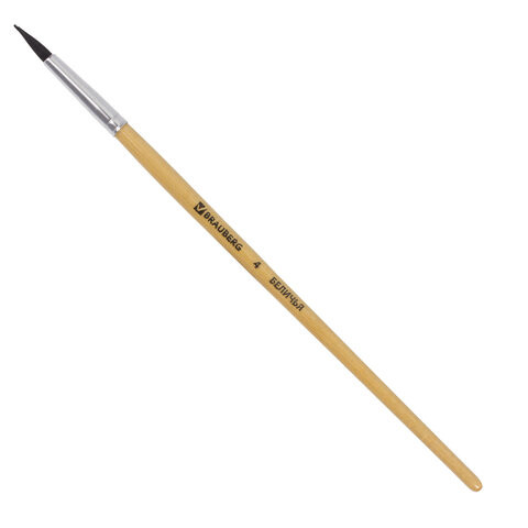 Кисть BRAUBERG, белка, круглая, № 4, 200181 по низкой цене оптом 