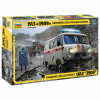 Модель для склеивания АВТО Аварийно-спасательная служба УАЗ "3909", масштаб 1:43, ЗВЕЗДА, 43002