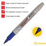 Маркер перманентный Crown "Multi Marker Super Slim" синий, пулевидный, 1мм по низкой цене оптом Краснодар, Москва, Уфа, Казань, Барнаул, Владивосток, Хабаровск, Сахалин, Красноярск, Екатеренбург, 