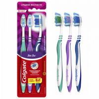 Зубная щетка НАБОР (2+1) COLGATE "Зиг заг", средней жесткости, ш/к 02113, FVN59964