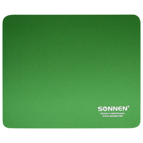 Коврик для мыши SONNEN "GREEN", резина + ткань, 220х180х3 мм, 513305 по низкой цене оптом Краснодар, Москва, Уфа, Казань, Барнаул, Владивосток, Хабаровск, Сахалин, Красноярск, Екатеренбург, 