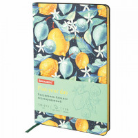 Ежедневник недатированный А5 (138х213 мм), BRAUBERG VISTA, под кожу, гибкий, 136 л., "Lemon Story", 112012
