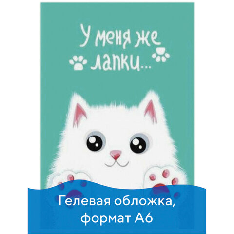 Блокнот с гелевой обложкой МАЛЫЙ ФОРМАТ (110х145 мм) А6, 56 л., скоба, клетка, CENTRUM, "Лапки", 84237 по низкой цене оптом 