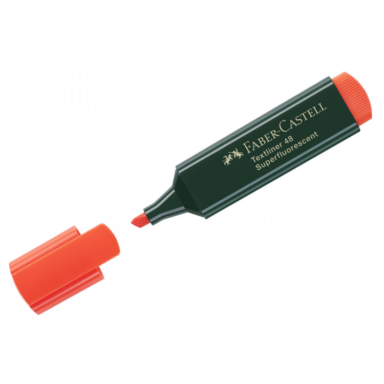 Текстовыделитель Faber-Castell "48" оранжевый, 1-5мм по низкой цене оптом Краснодар, Москва, Уфа, Казань, Барнаул, Владивосток, Хабаровск, Сахалин, Красноярск, Екатеренбург, 