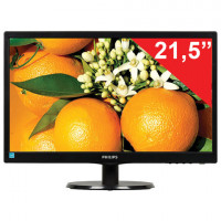 Монитор PHILIPS 223V5LSB (00/01), 21,5" (55 см), 1920x1080, 16:9, TN+film, 5 мс, 250 cd, VGA, DVI, черный
