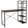 Стол на металлокаркасе BRABIX "LOFT CD-005", 1200х520х1200 мм, 3 полки, цвет морёный дуб, 641221 по низкой цене оптом 