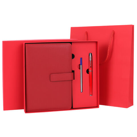 Ежедневник в подарочном наборе 5в1 А5 145x212мм BRAUBERG "President", под кожу, 160 листов, красный, 116851 по низкой цене оптом 