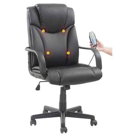 Кресло офисное BRABIX "Relax MS-001", 4 массажных модуля, экокожа, черное, XXXXXX по низкой цене оптом 