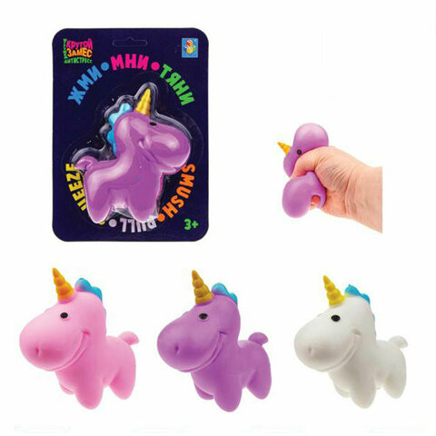 Игрушка-антистресс "Крутой замес. ЕДИНОРОГ", 19х14 см, АССОРТИ, 3 вида, 1TOY, Т20330 по низкой цене оптом 