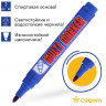 Маркер перманентный Crown "Multi Marker" синий, пулевидный, 3мм по низкой цене оптом 