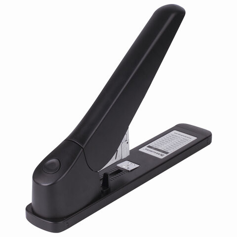 Степлер МОЩНЫЙ №24/6-23/24 BRAUBERG "Heavy duty MX", до 200 листов, черный, 222564 по низкой цене оптом Краснодар, Москва, Уфа, Казань, Барнаул, Владивосток, Хабаровск, Сахалин, Красноярск, Екатеренбург, 