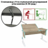 Стол-парта регулируемый "ДЭМИ" СУТ.42, 1200х550х530-815 мм, белый каркас, пластик аквамарин, дуб сонома (КОМПЛЕКТ) по низкой цене оптом 