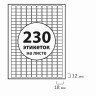 Этикетка самоклеящаяся 18х12 мм, 230 этикеток, белая, 70 г/м2, 50 листов, BRAUBERG, сырье Финляндия, 111744 по низкой цене оптом 