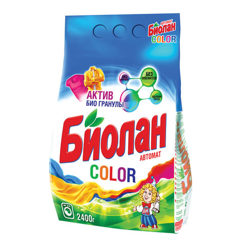 Стиральный порошок-автомат 2,4 кг, БИОЛАН Color (Нэфис Косметикс), 103-4 по низкой цене оптом 