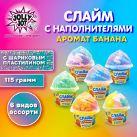 Слайм (лизун) + шариковый пластилин, 115 г, ассорти 6 видов, JOLLY JOT (ДЖОЛИ ДЖОТ),, 665949