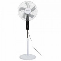 Вентилятор напольный, 3 режима, пульт ДУ, SONNEN TF-45W-40-520, d=40 см, 45 Вт, белый, 454788, FS-40-520