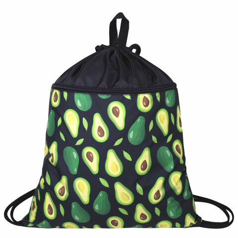 Мешок для обуви BRAUBERG БОЛЬШОЙ, с ручкой, карман на молнии, сетка, 51х41 см, "Avocado", 271058 по низкой цене оптом 