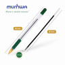 Ручка шариковая масляная с грипом MUNHWA "MC Gold", зеленая, корпус прозрачный, узел 0,5 мм, линия письма 0,3 мм, BMC-04 по низкой цене оптом Краснодар, Москва, Уфа, Казань, Барнаул, Владивосток, Хабаровск, Сахалин, Красноярск, Екатеренбург, 