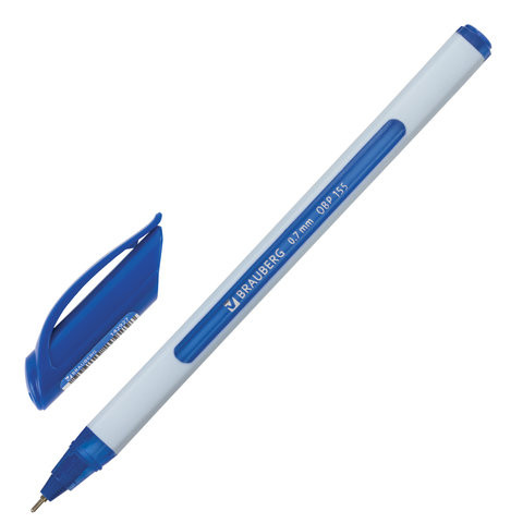 Ручка шариковая масляная BRAUBERG "Extra Glide Soft White", СИНЯЯ, узел 0,7 мм, линия письма 0,35 мм, 142927 по низкой цене оптом Краснодар, Москва, Уфа, Казань, Барнаул, Владивосток, Хабаровск, Сахалин, Красноярск, Екатеренбург, 