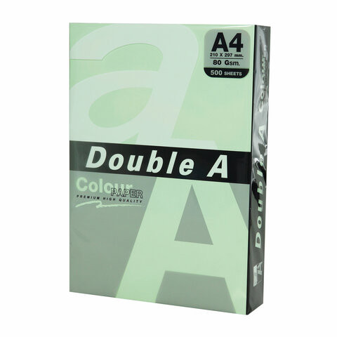 Бумага цветная DOUBLE A, А4, 80г/м2, 500 л, пастель, светло-зеленая, ш/к 23489 по низкой цене оптом 
