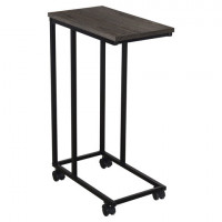 Стол журнальный на металлокаркасе BRABIX LOFT CT-001, 450х250х680 мм, цвет морёный дуб, 641859