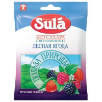 Карамель леденцовая SULA (Зула) "Лесные ягоды", без сахара с витамином С, 60 г, 86639