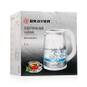 Чайник BRAYER BR1040WH, 2 л, 2200 Вт, закрытый нагревательный элемент, стекло, белый по низкой цене оптом 
