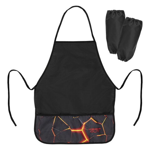 Фартук с нарукавниками для уроков труда BRAUBERG, 3 кармана, 46x54 см, Keep out, 273758 по низкой цене оптом Фартук с нарукавниками для уроков труда BRAUBERG, 3 кармана, 46x54 см, Keep out, 273758 по низкой цене оптом