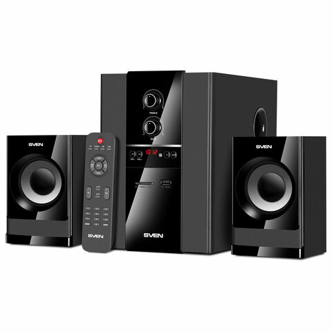Колонки компьютерные SVEN MS-1821, 2.1, 44 Вт, Bluetooth, FM, USB, SD, черный, SV-020, SV-020774 по низкой цене оптом Краснодар, Москва, Уфа, Казань, Барнаул, Владивосток, Хабаровск, Сахалин, Красноярск, Екатеренбург, 