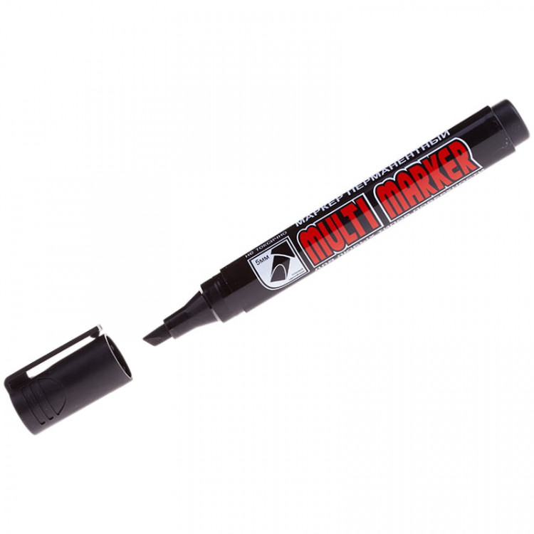 Маркер перманентный Crown "Multi Marker Chisel" черный, скошенный, 5мм по низкой цене оптом Краснодар, Москва, Уфа, Казань, Барнаул, Владивосток, Хабаровск, Сахалин, Красноярск, Екатеренбург, 