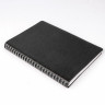 Тетрадь А5 (148x218 мм), BRAUBERG "Office PRO", гибкая, под кожу, гребень, 80 л., черная, 111046 по низкой цене оптом 