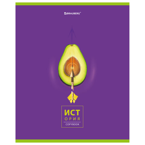 Тетрадь предметная "AVOCADO" 48 л., глянцевый лак, ИСТОРИЯ, клетка, BRAUBERG, 404280 по низкой цене оптом Краснодар, Москва, Уфа, Казань, Барнаул, Владивосток, Хабаровск, Сахалин, Красноярск, Екатеренбург, 