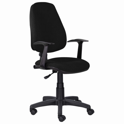 Кресло BRABIX "Comfort MG-321", регулируемая эргономичная спинка, ткань, черное, 532556 по низкой цене оптом 