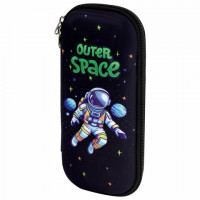 Пенал ЮНЛАНДИЯ, 1 отделение, карман, полиэстер/EVA, 22х10х5 см, Outer space, 273192